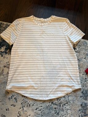lululemon athletica White Tee with Thin Black Stripes